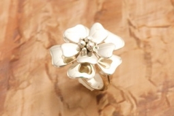 Artie Yellowhorse Double Dogwood Sterling Silver Native American Ring